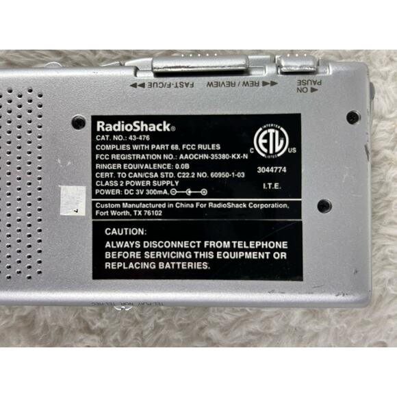 Radio Shack 43-476 Voice Activated Micro Cassette Telephone Recorder VOX Silver - Picture 3 of 7